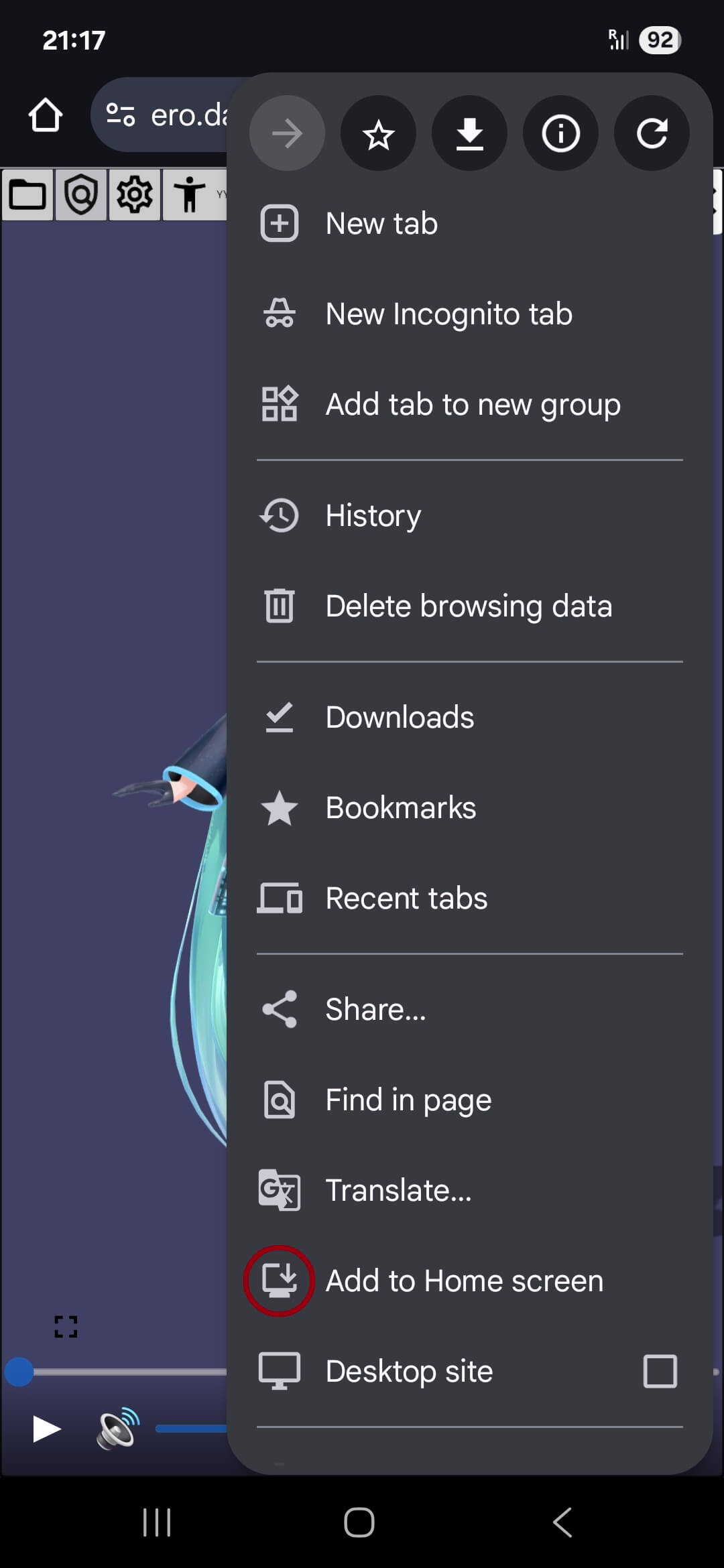 install pwa via menu